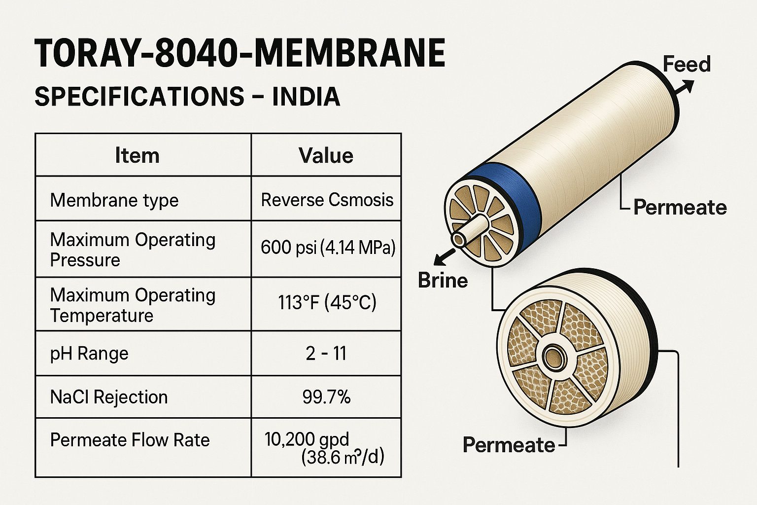 Toray 8040 Membrane – Specs & Price| Romegamart
